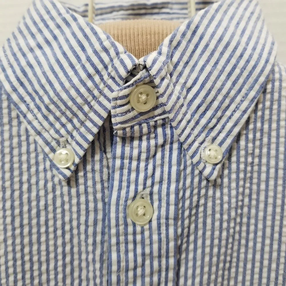 Ralph Lauren shirt Large 16/18 seersucker striped button down polo preppy cotton